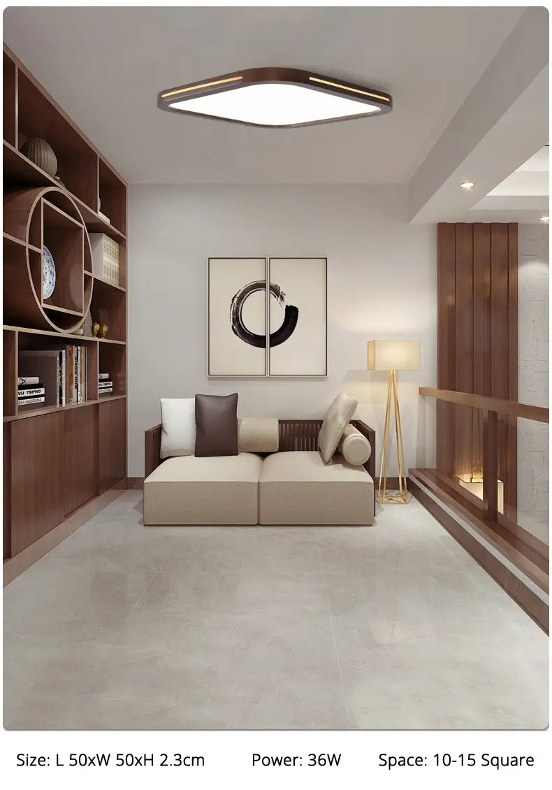 Ultra-thin Solid Wood Living Room Chandeliers Modern Bedroom