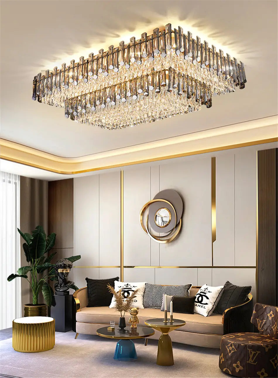 Modern Luxury Crystal Ceiling Chandelier For Living Dining