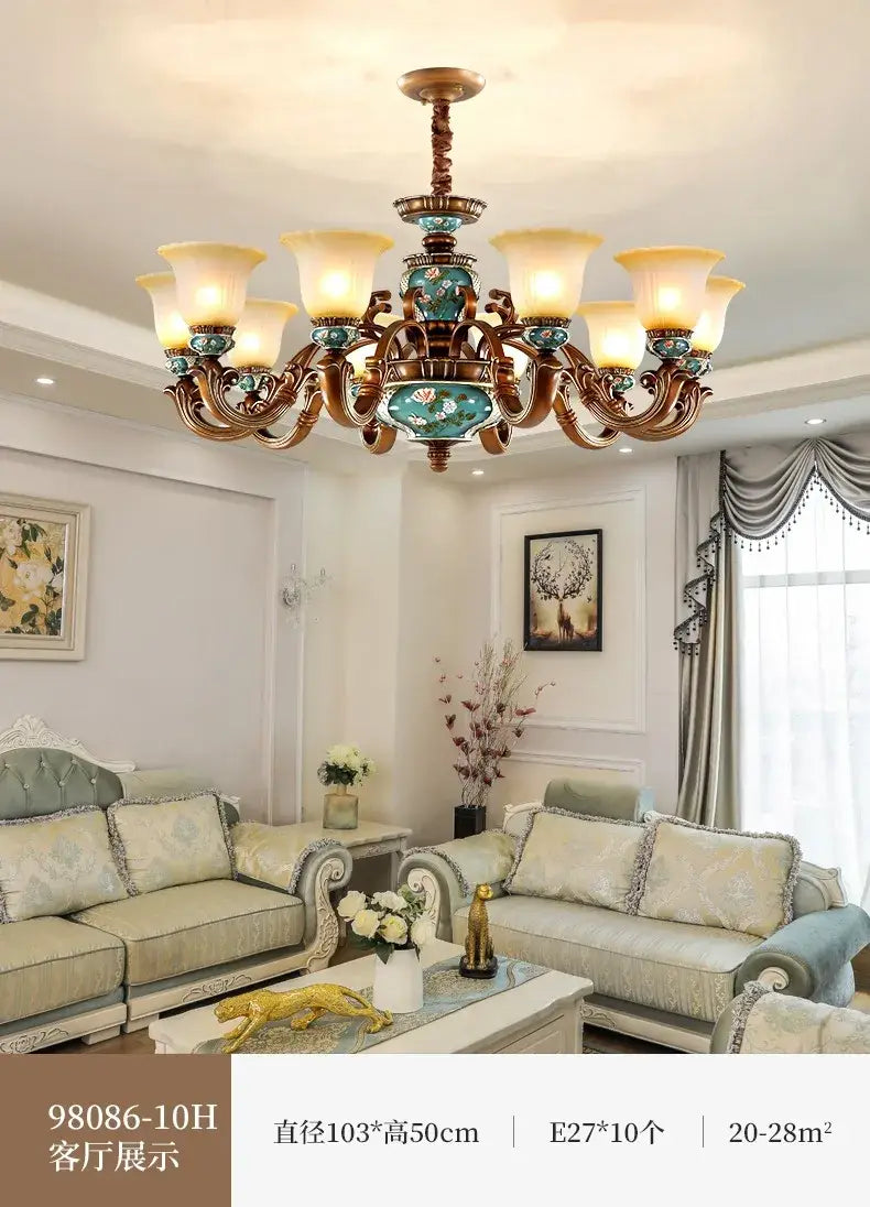 Genevieve European Vintage Resin Chandelier - Luxurious