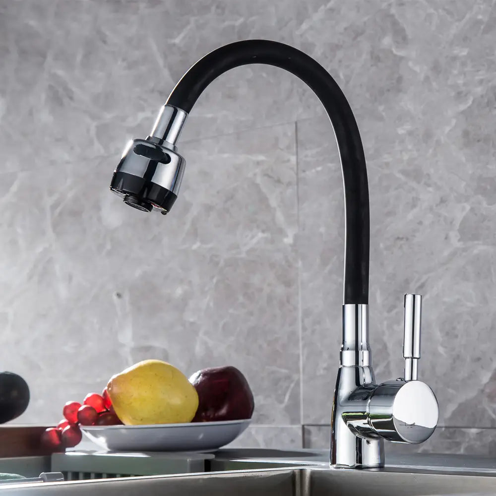 Flexible Direction Rotating Kitchen Faucet Deck Mount Cold