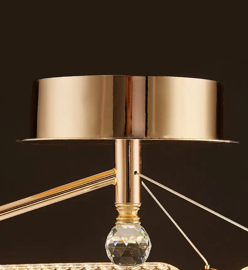 Modern Clear Glass Ceiling Lights Gold Metal For Parlor