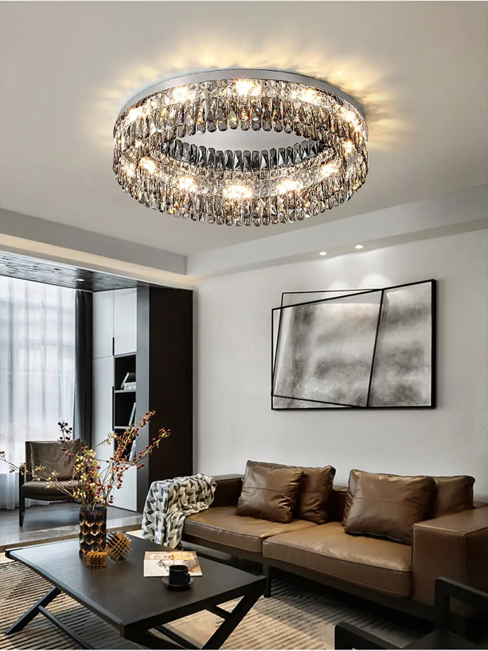 Luxury Square Crystal LED Ceiling Lights - Modern Dimmable