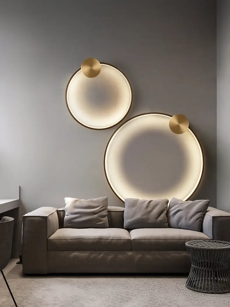 Nordic Art Circle Background Led Wall Lamp Romantic Home