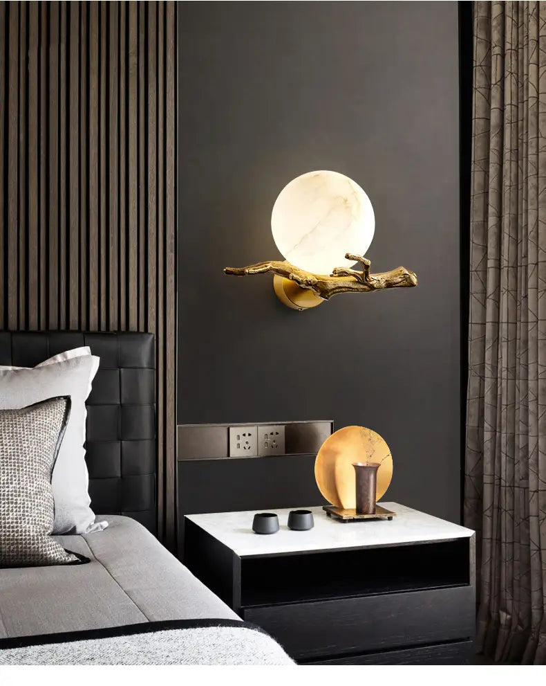 Aurora - Light Luxury All-copper Marble Wall Lamp for