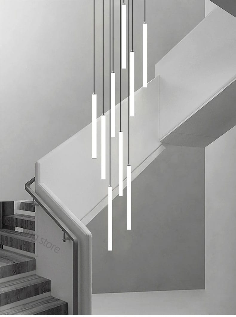 Stair Chandelier Strip Lamp Duplex Building Modern