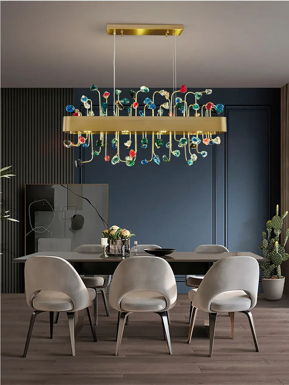 Colour Crystal Led Chandeliers For Living Room Indoor