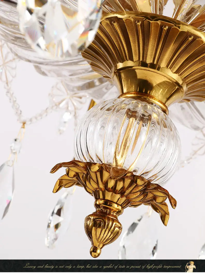 Luxury French Pendant Light Brass Pendant Lamp Gold