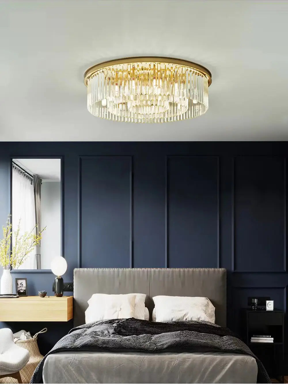 Remote-Controlled LED Crystal Ceiling Chandelier - Modern