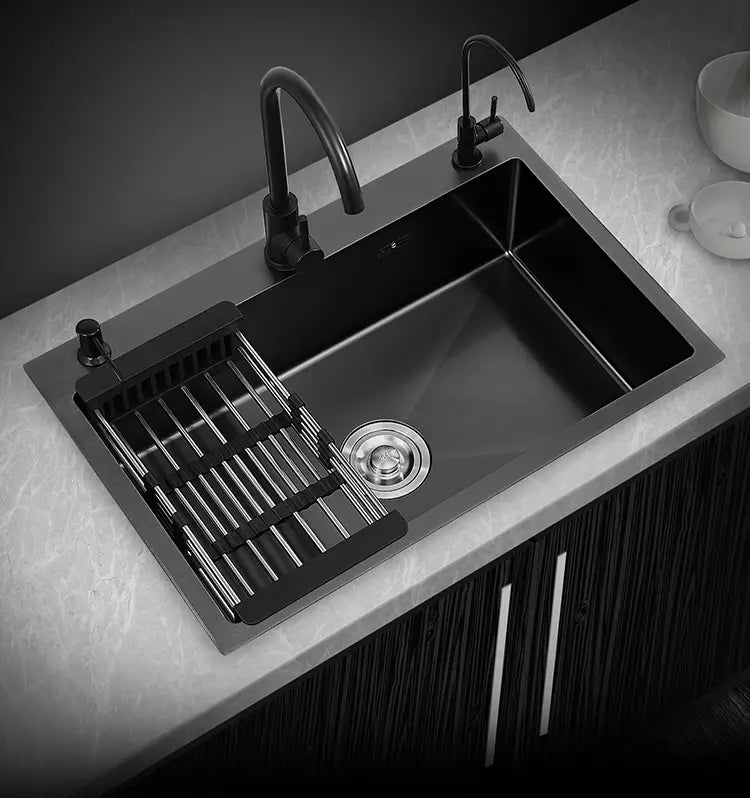 Black Stainless Steel Single Bowl Kitchen Single Sink