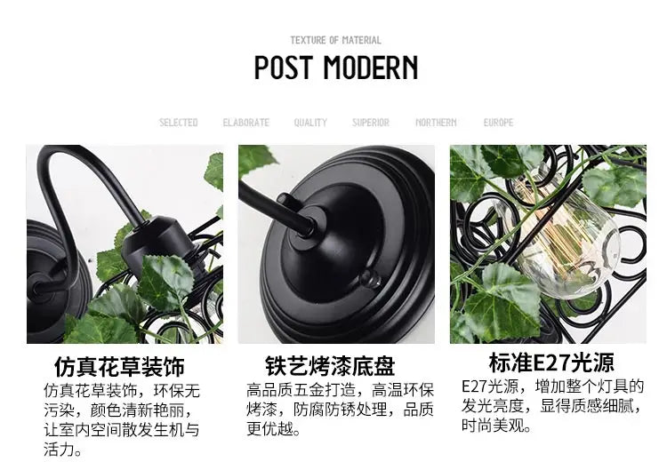 Plant Wall Lamp Creative Music Restaurant Bar Industrial