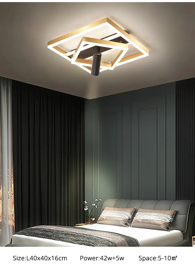 Golden Ultra-thin Living Room Headlights New Ceiling Lamp