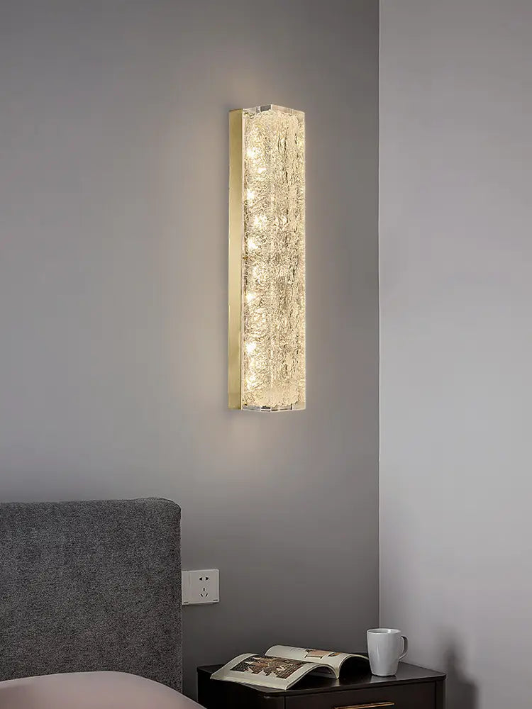 Bedside Copper Crystal LED Wall Lamp For Living Room