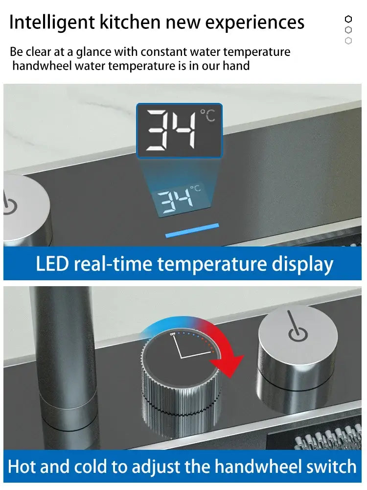 Waterfall Sink Basin Large Single Slot Digital Display 304