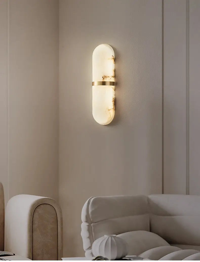 Sophia - Marble and Copper Wall Light - Creative Bedside