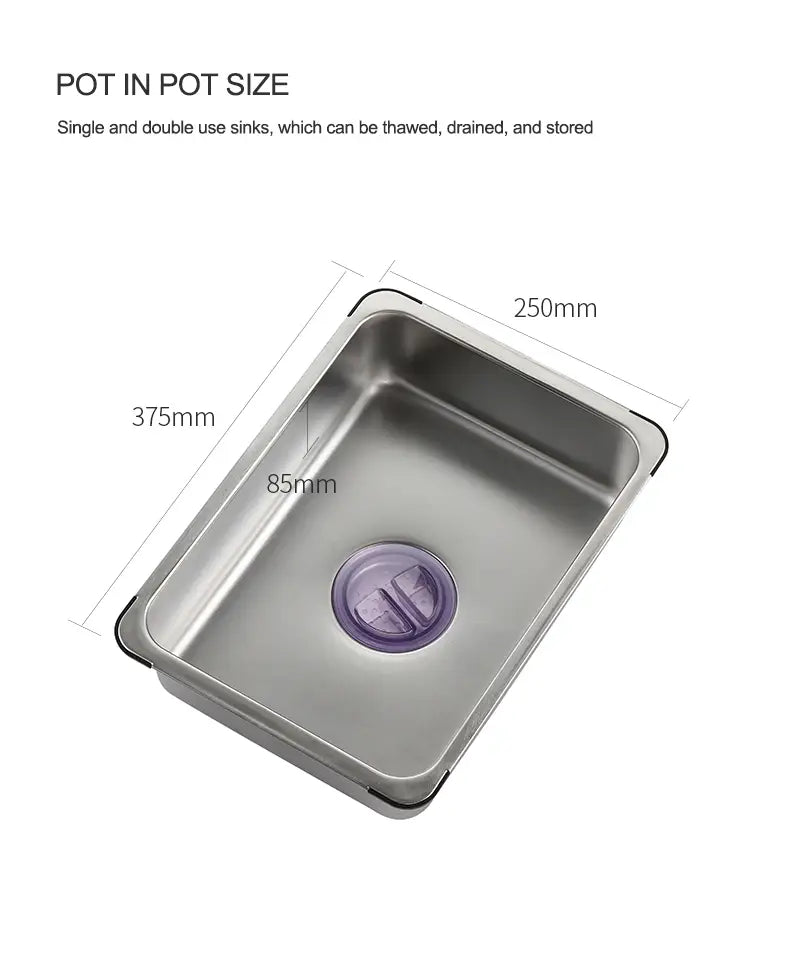 Nano 304 Stainless Steel Vegetable Sink For Kitchen Sink