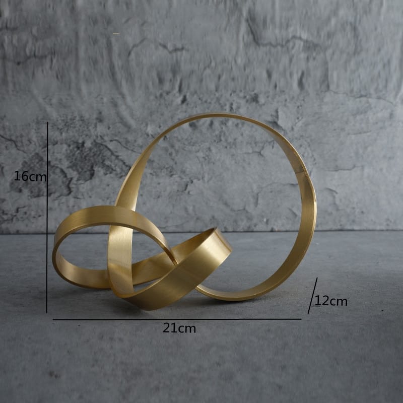 Simple Metal Gold Hollow Out Twist Art Ornament Irregular