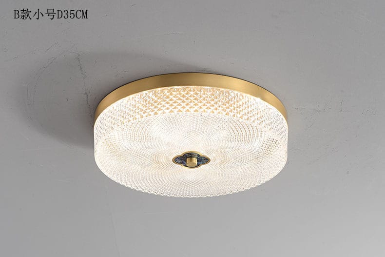 New Round Ceiling Lamp Led Light Luxury All-copper Lamps for