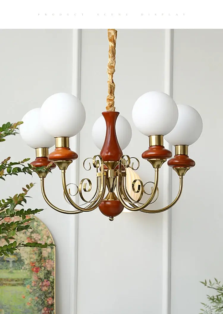 Elise Nordic Retro Pastoral Cream Style Chandelier - French