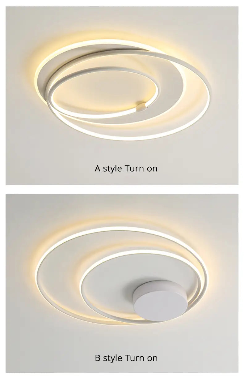 Nordic Led Ring Chandeliers Bedroom Main Lamp Simple Modern