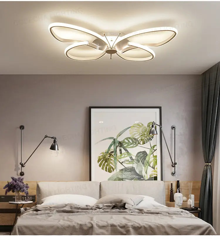 Butterfly Led Ceiling Light Modern White Color Ceiling Lamps