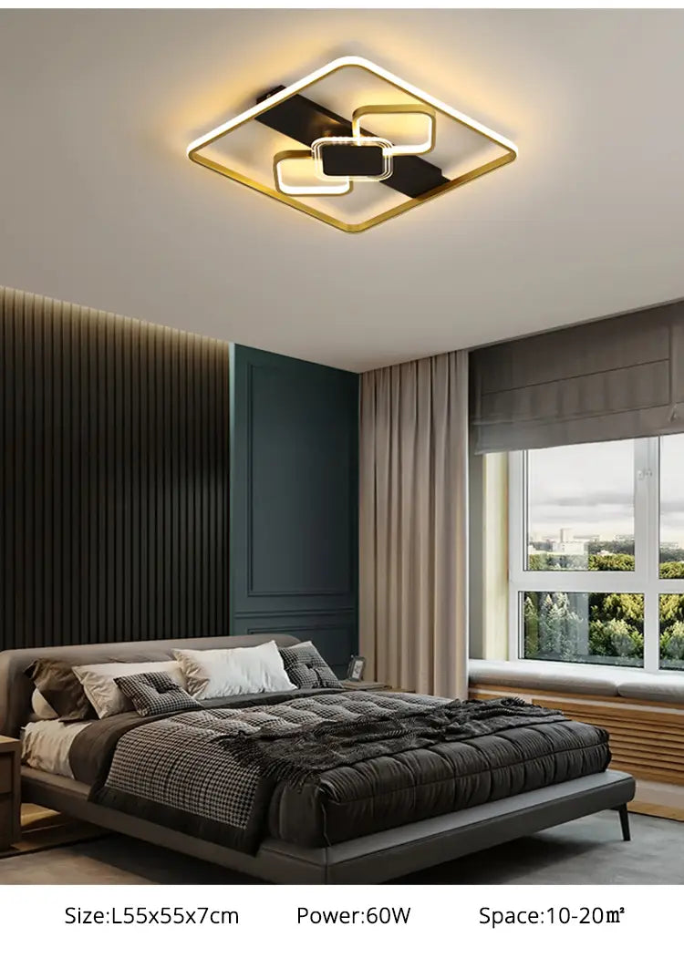 Modern Minimalist Ceiling Lights Gold Black White Geometric