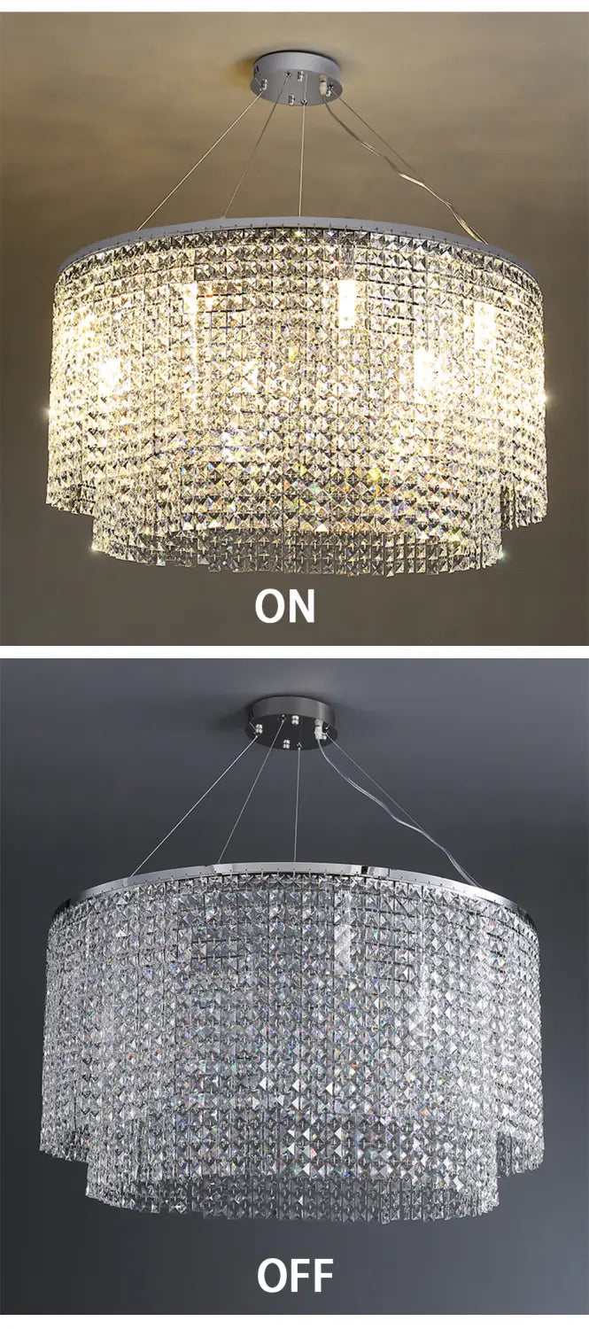 Luxury Chrome Ceiling Chandeliers New Hanging Lamps Light