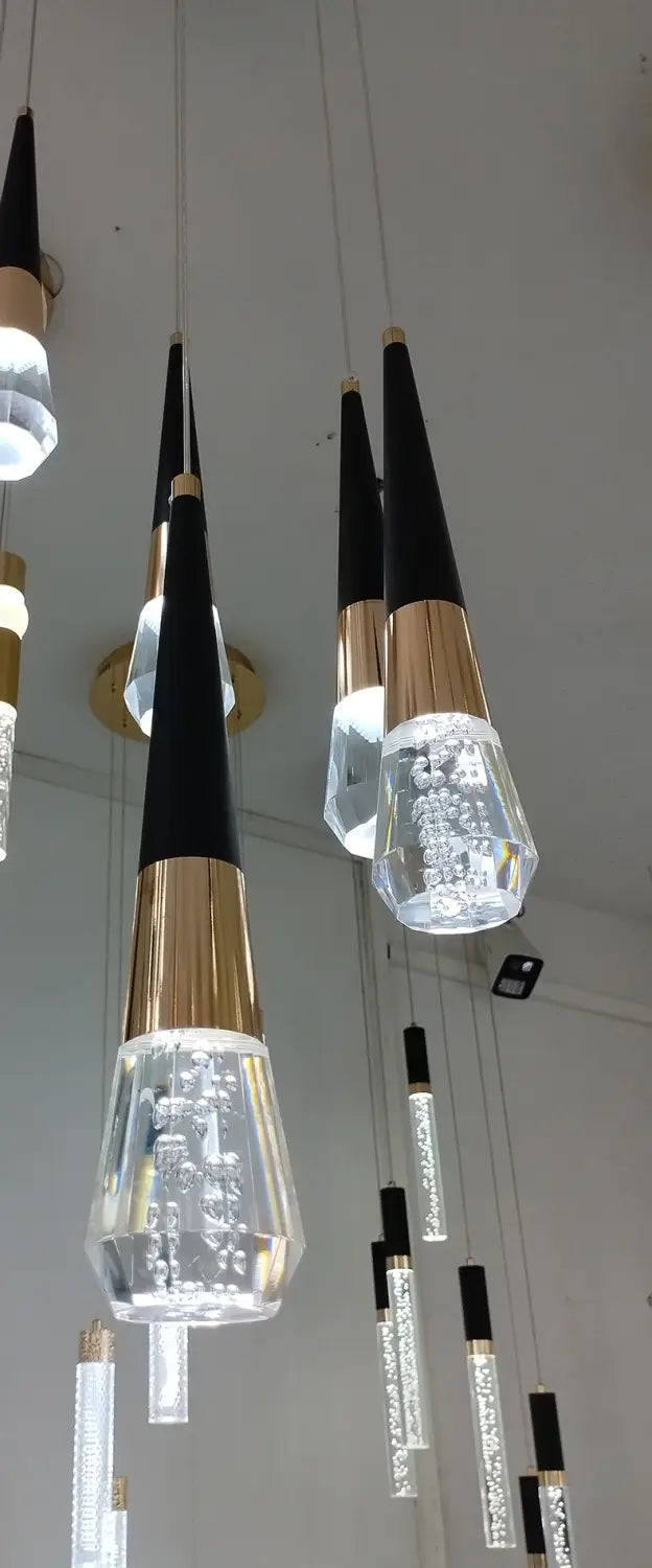 Royal - Black and Gold Modern Pendant Light: Integrated LED