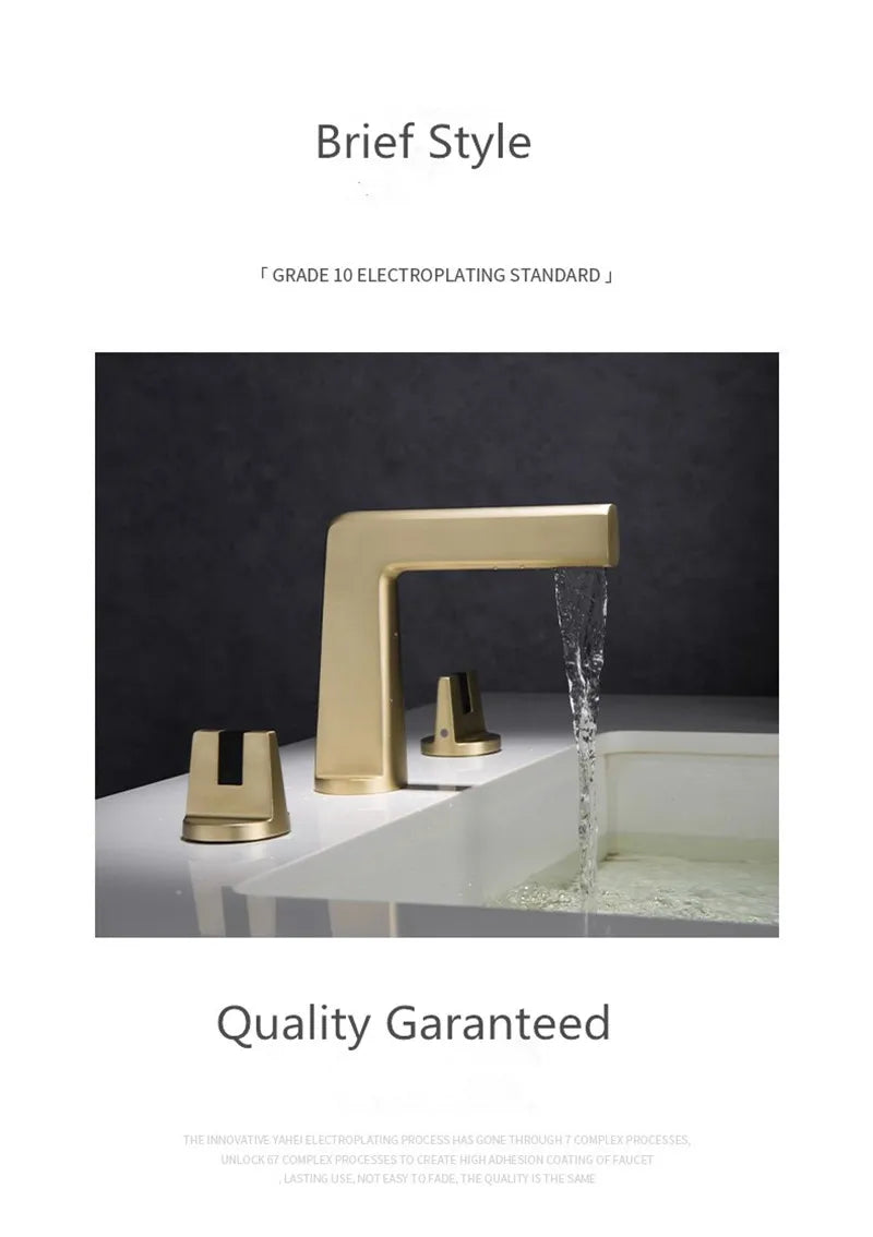 Brushed Gold Basin Faucet Total Brass Black Bathroom Faucet