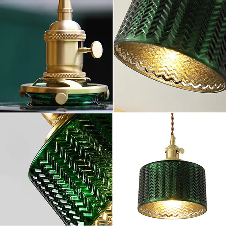 Retro Glass Pendant Lamp Luxury Vintage Style Home Lighting