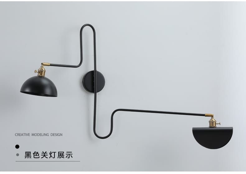 Designer Industrial Long Pole Wall Lamp with Switch