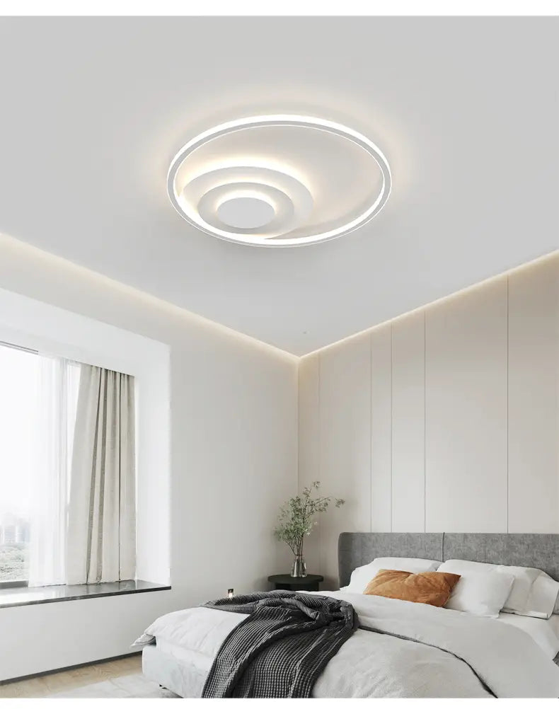 Nordic Modern Minimalist Bedroom Chandeliers White Black Led