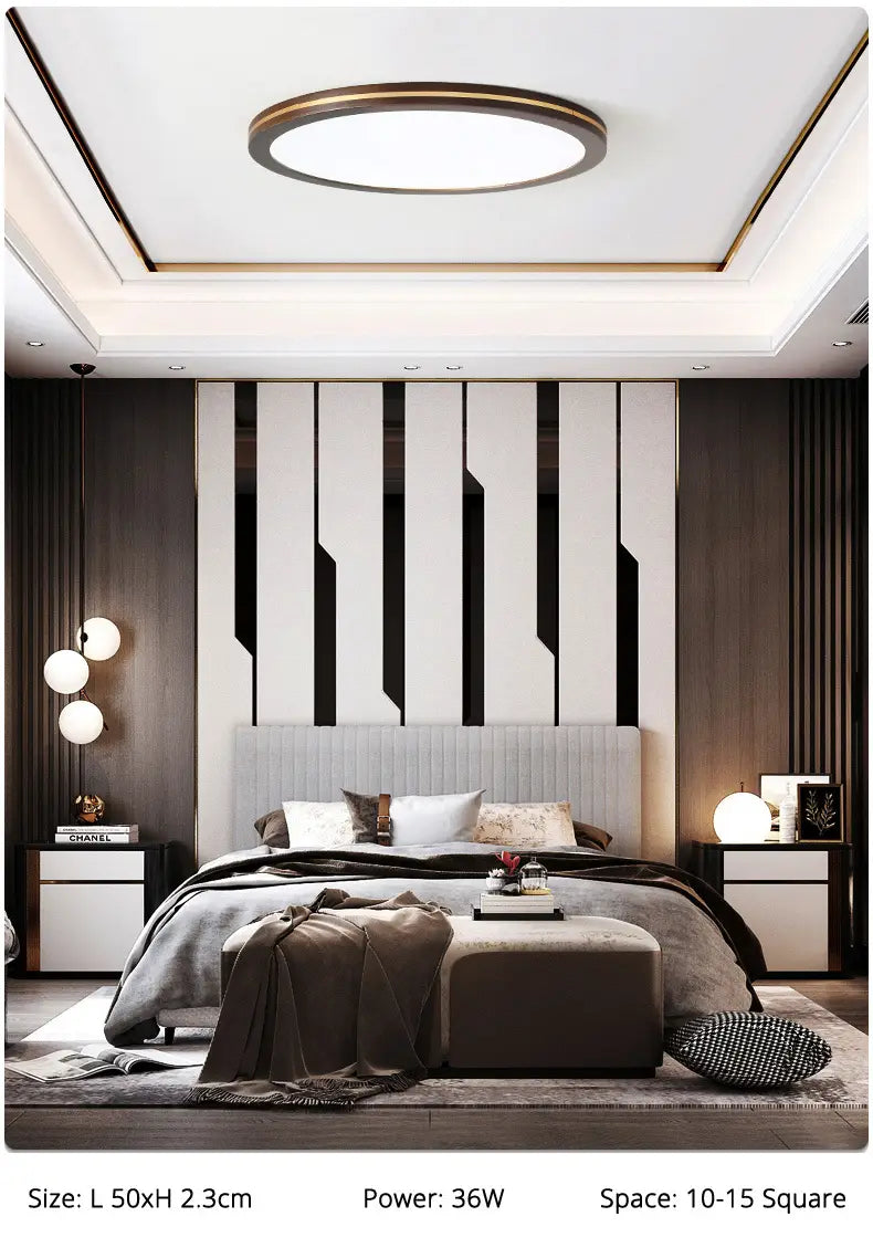 Ultra-thin Solid Wood Living Room Chandeliers Modern Bedroom