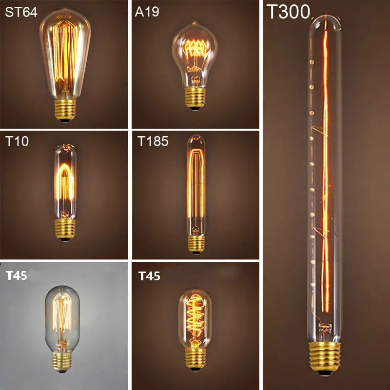 E27 Retro Edison Bulb 220V 40W Light Bulb A19 G80 G95 ST64