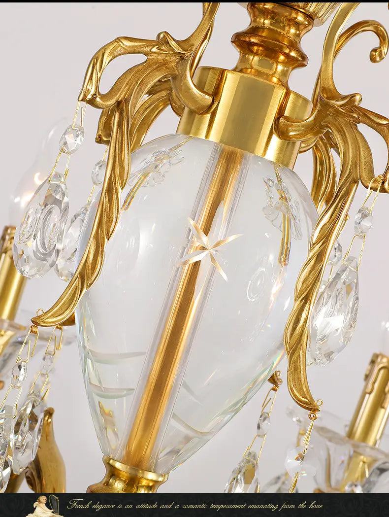 Luxury Classical Chandeliers Vintage Brass Pendant Lamp