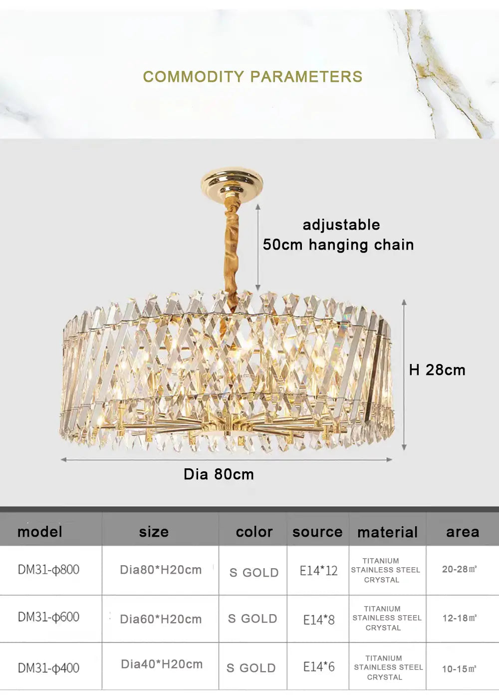 Nordic Luxury Gold Crystal LED Ceiling Lamp - Dimmable