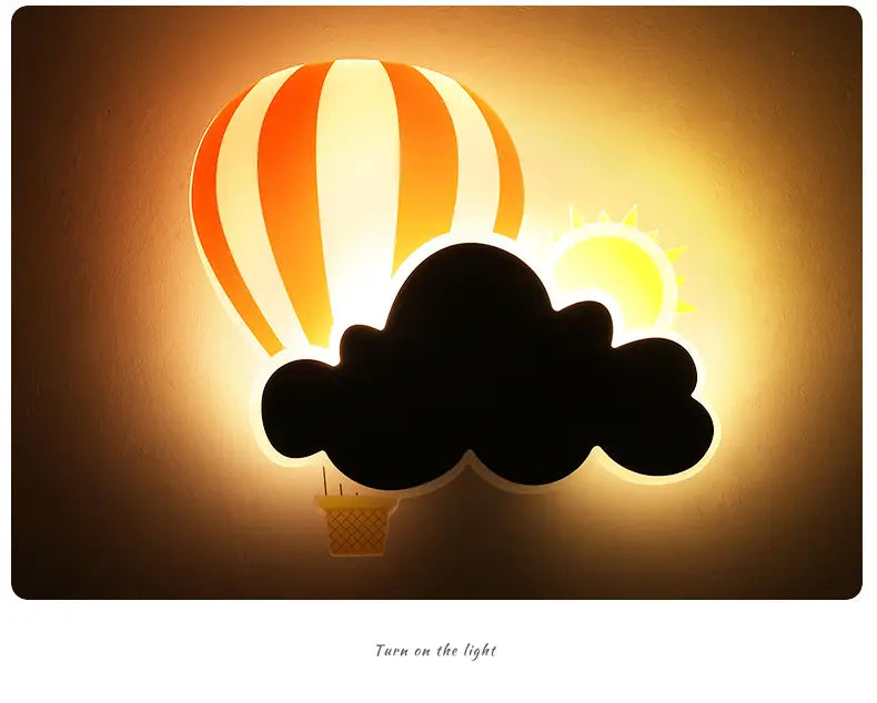 Hot Air Balloon Cloud Wall Light Creative Children Wall Lamp