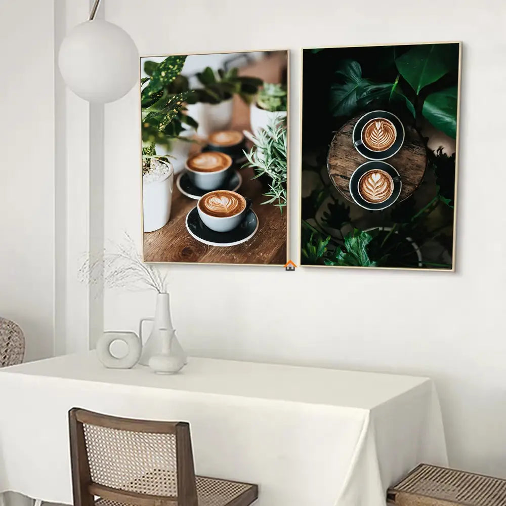 Nordic Coffee and Afternoon Tea Canvas Wall Art: Decorative