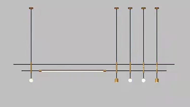 Sleek Height-Adjustable Dining Room Chandelier - Minimalist