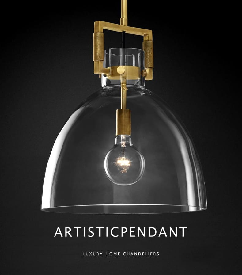 American Retro Edison E27 LED Pendant Light - Gold Metal