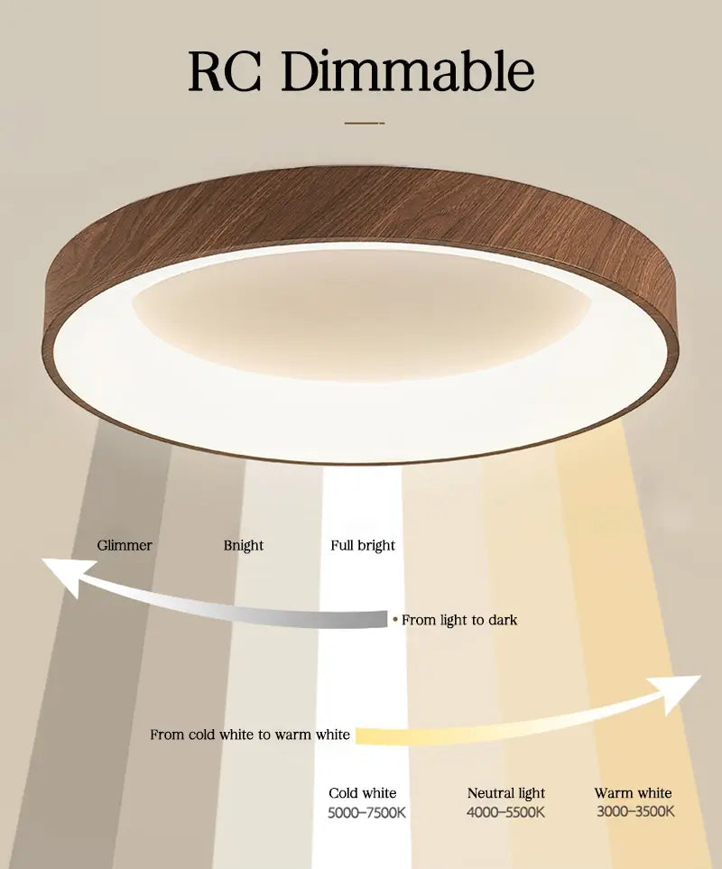 Led Ceiling Lamp For Living Room Bedroom Imitation Wood