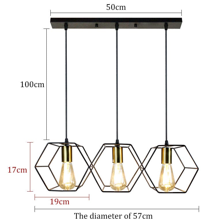 Modern Creative LED Chandelier Hanging Lamp Geometric Metal