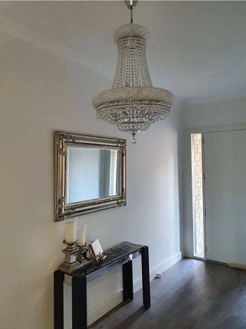 Empire Gold Crystal Chandelier - Elegance for Foyer, Kitchen