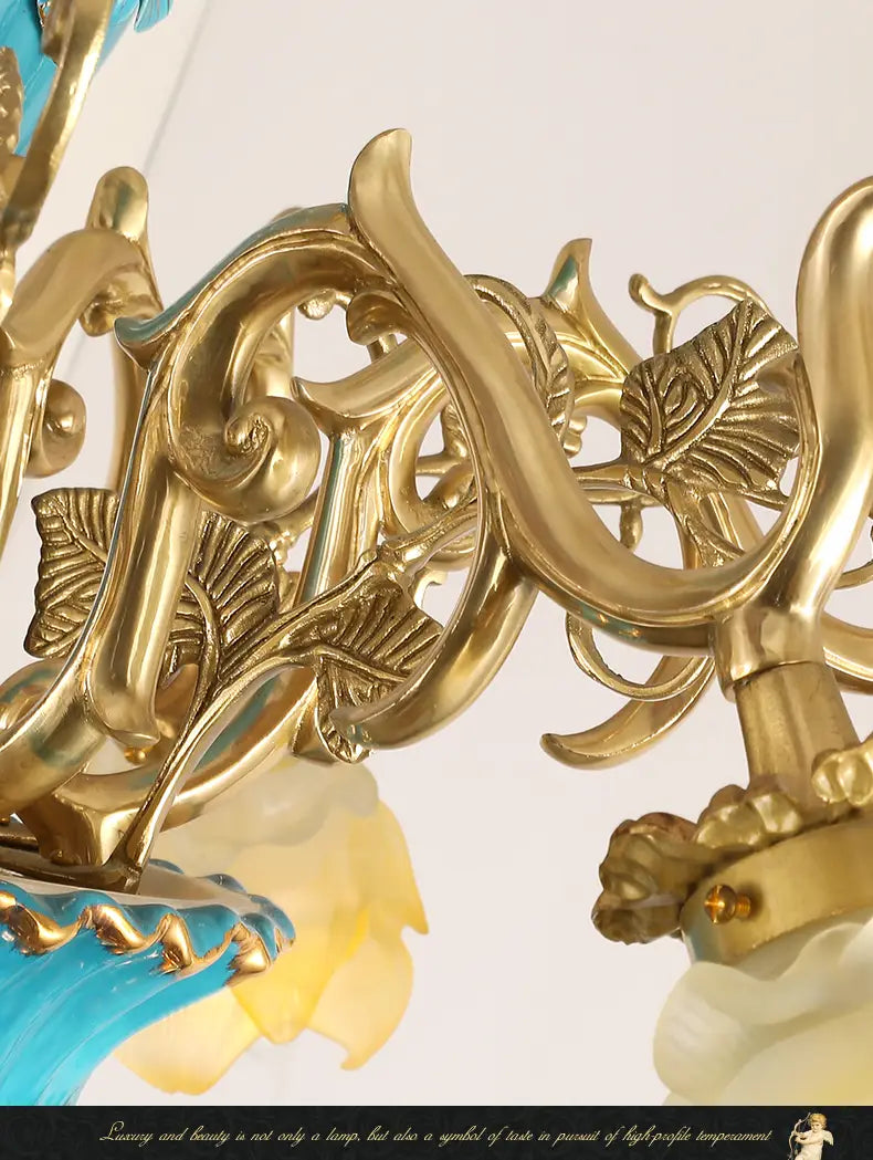 French Ceramic Chandelier European-Style Villa Restaurant