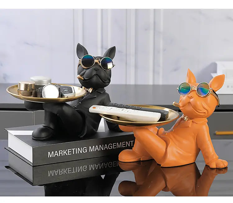 French Bulldog Resin Statue - Decorative Sculpture for Home