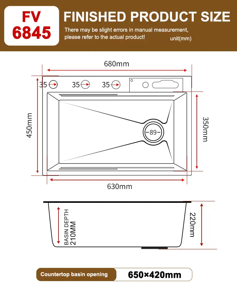 Stainless Steel kitchen sink Digital Display Embossed