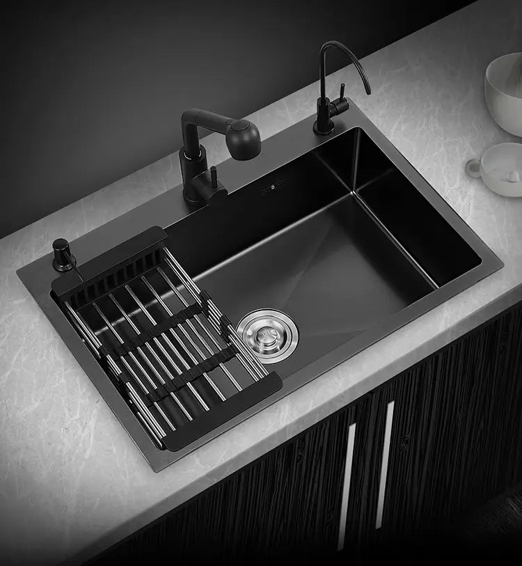Black Stainless Steel Single Bowl Kitchen Single Sink