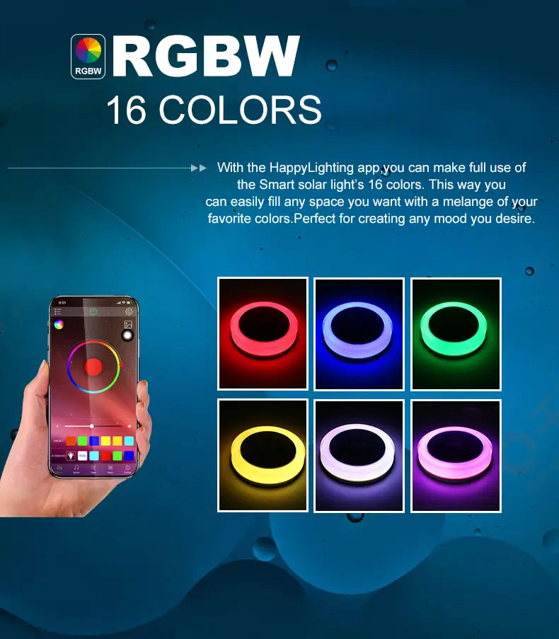RGBW Color APP Remote Solar Floating Light Led Swimming Pool