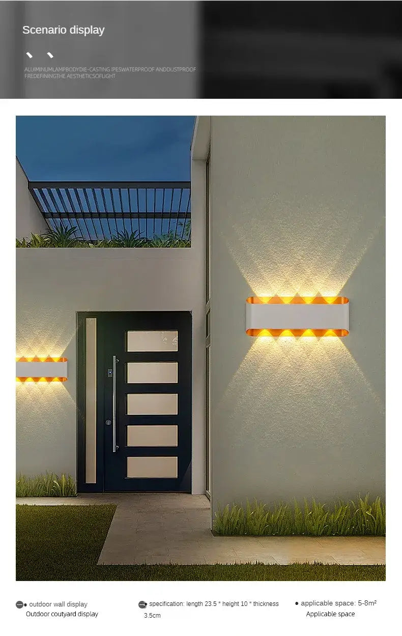 Outdoor Wall Light 8W Outdoor Lamp for Home Bedroom Living