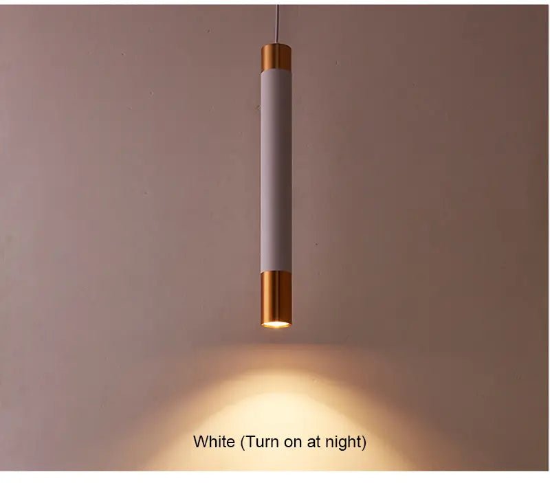 Long Tube Pendant Lamps For Bedroom Bedside Restaurant Led
