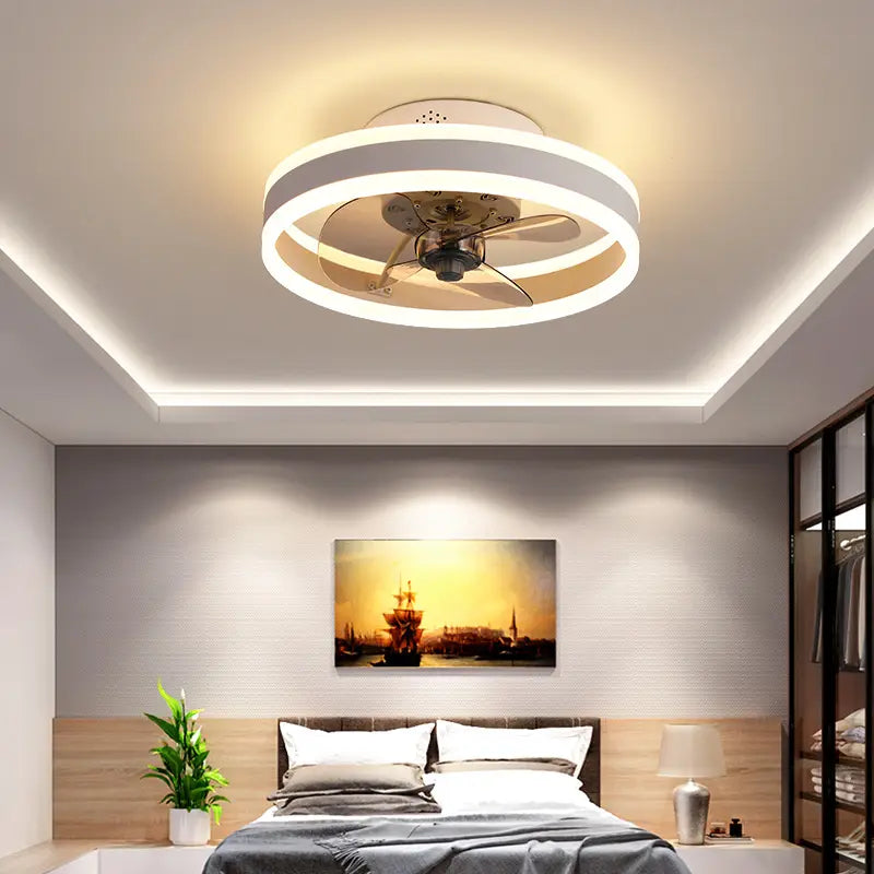 Nordic Modern Luxury Ceiling Fan Lamp - Compact and Creative